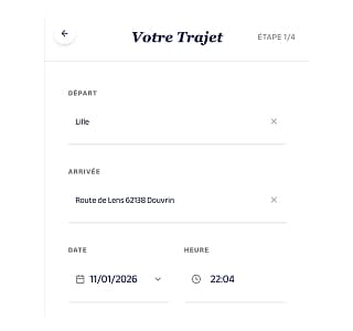 Indiquez votre trajet